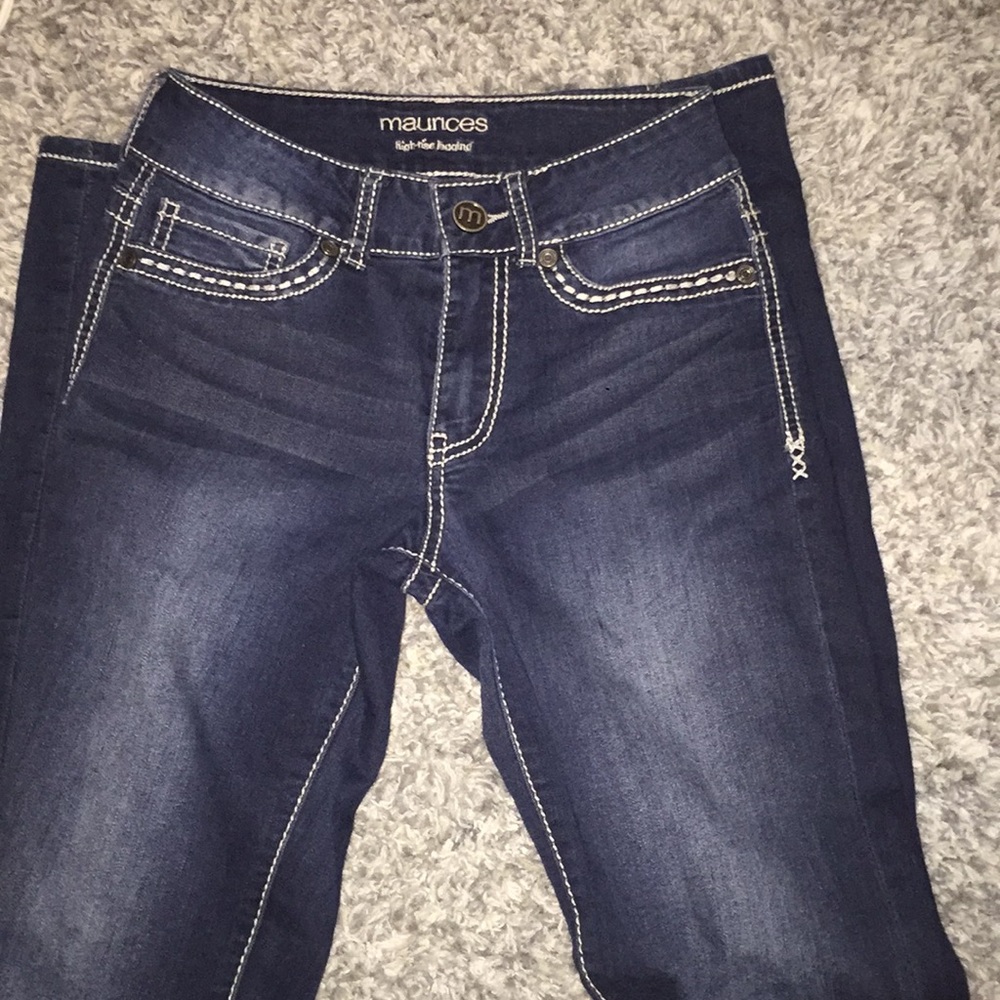 Maurice’s high waisted jegging. Dark wash